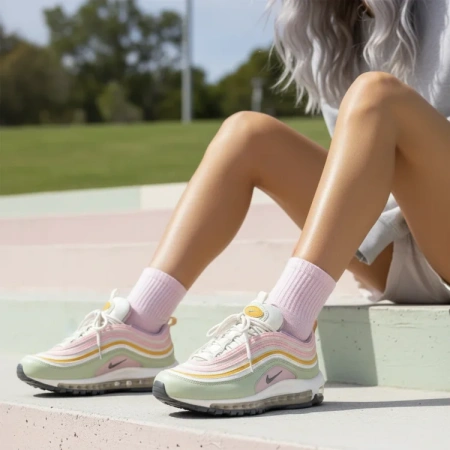 Nike Air Max 97 Low Топ Повседневные Беговые Кроссовки Женские Нежно-Розовые