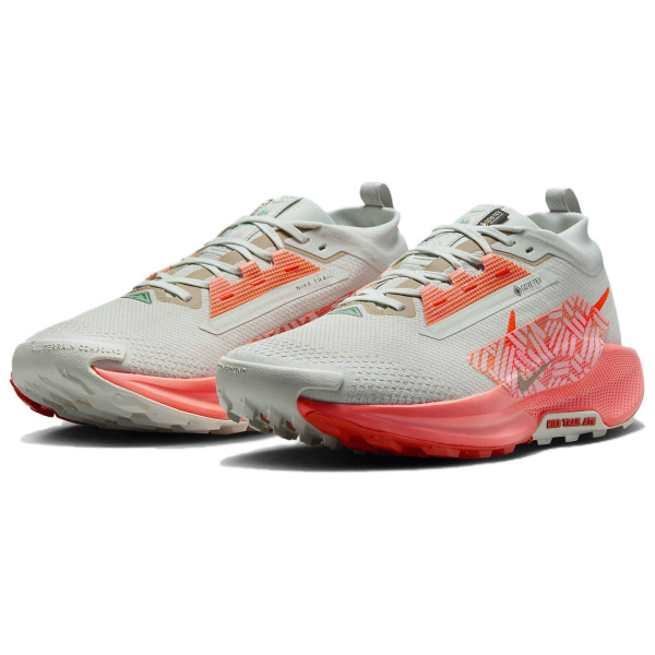 Nike Pegasus Trail 5 Износостойкие и Водонепроницаемые Низкие Кроссовки для Трейловых Беговых Пути Мужские Серый Красный