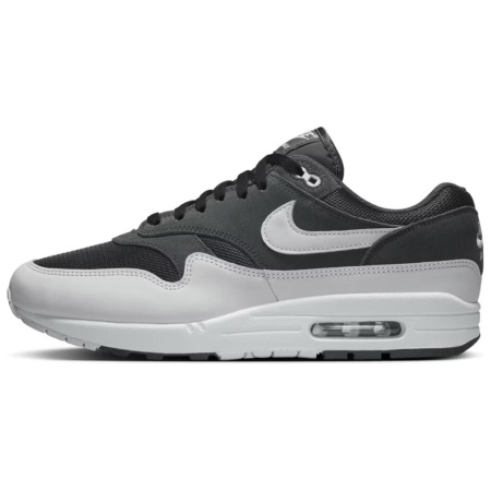 Nike Air Max 1 Устойчивые к истиранию низкие повседневные беговые кроссовки Мужские Серый Черный