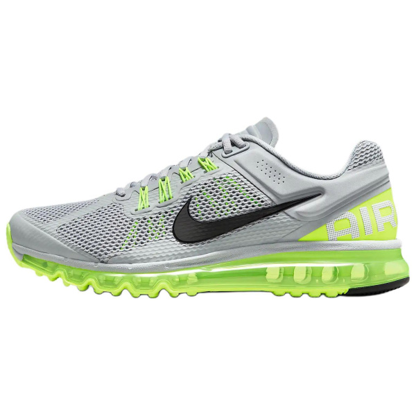 Nike Air Max 2013 Удобные Износостойкие Низкие Повседневные Беговые Кроссовки Мужские Серый Желтый