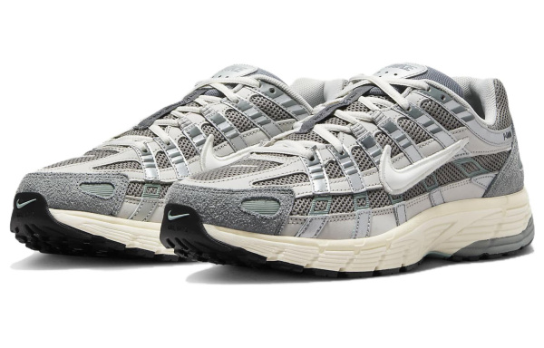 Nike P 6000 Винтаж Низкие Повседневные Городские Беговые Кроссовки Унисекс Белый Серебряный