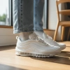 Nike Air Max 97 Амортизация Дышащий Легкий Низкий Верх Повседневные Беговые Кроссовки Женские Белые