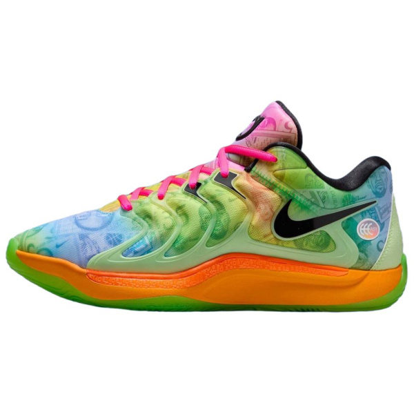 Nike KD 17 Противоскользящие устойчивые к истиранию низкие баскетбольные кроссовки унисекс желтый зеленый фиолетовый