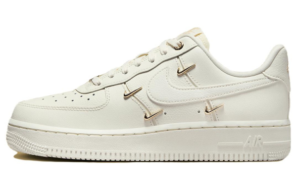 Nike Air Force 1 Мини Золотой Спилок Коровья Кожа Устойчивая к Износу Низкие Кроссовки для Скейтбординга Женские
