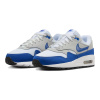 Nike Air Max 1 Комфортные Устойчивые к Износу Низкие Кроссовки для Беговых Занятий Детские Белые и Синие