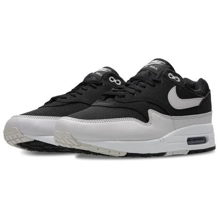 Nike Air Max 1 Устойчивые к истиранию низкие повседневные беговые кроссовки Мужские Серый Черный