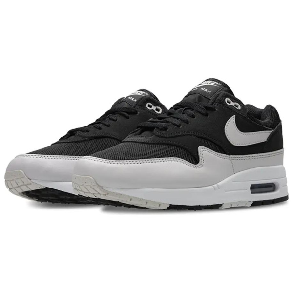 Nike Air Max 1 Устойчивые к истиранию низкие повседневные беговые кроссовки Мужские Серый Черный