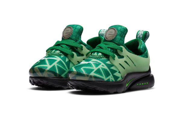 Nike Air Presto Удобная Низкая Обувь для Малышей Черная Зеленая для Младенцев и Малышей