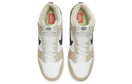 Nike Dunk High Топ Скейтборд Кроссовки Мужские Светло-Коричневый Белый Переработанный Материал
