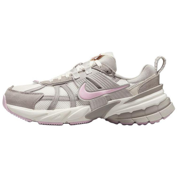 Nike V2K Run противоскользящие устойчивые к истиранию низкие беговые кроссовки для женщин белые серые розовые