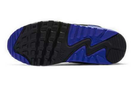 Nike Air Max 90 Синтетическая кожа кожа амортизация низкий топ детские беговые кроссовки серый белый синий