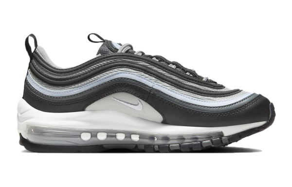Nike Air Max 97 Кожа Удобные Устойчивые к истиранию Дышащие Низкие Кеды для Детей Lifestyle Черные Серые Подростковые