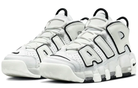 Nike Air More Uptempo Белый цвет вершины MID Топ Винтажные баскетбольные кроссовки Женские Белый Черный