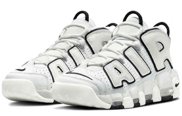 Nike Air More Uptempo Белый цвет вершины MID Топ Винтажные баскетбольные кроссовки Женские Белый Черный