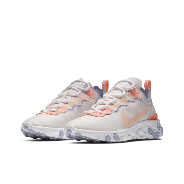 Nike React Element 55 Ткань Амортизация Низкий Топ Повседневные Беговые Кроссовки Женские Вишневый Цветок Розовый