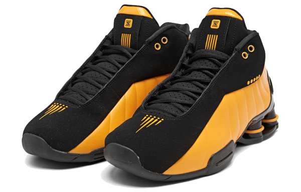 Nike Shox BB4 Series Университетский Золотой Нескользящий Легкий MID Баскетбольные кроссовки Унисекс Черный Золотой