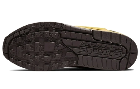Travis Scott X Nike Air Max 1 Устойчивые к истиранию низкие повседневные беговые кроссовки унисекс Сатурн Золото