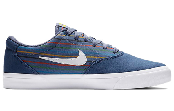 Nike SB Charge Cnvs Prm Полосы Низкие Кроссовки для Скейтбординга Унисекс Синие Белые