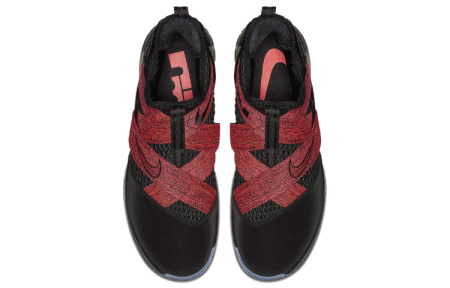 Nike Zoom Soldier 12 Круглый носок Нескользящий Легкий MID Баскетбольные кроссовки для игры Мужской Черный Красный