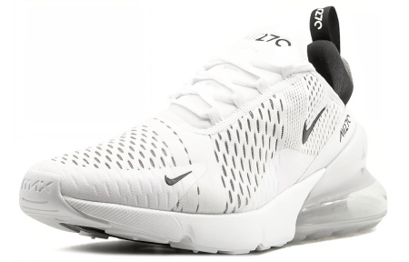Nike Air Max 270 Ткань Низкие Кроссовки для Бега с Воздушной Подушкой Унисекс Белый Черный