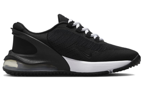 Nike Air Max 270 Амортизация Устойчивость к истиранию Дышащие Низкие Кеды для Детей Лайфстайл Черный Белый
