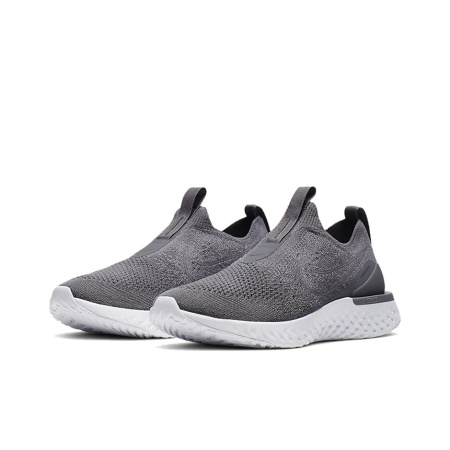 Nike Epic React Flyknit Ткань Нескользящие Легкие Низкие Повседневные Беговые Кроссовки Женские Серые