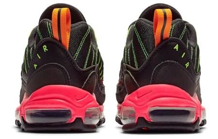 Nike Air Max 98 Синтетическая кожа Низкие кроссовки для бега Мужские Черный Зеленый Красный
