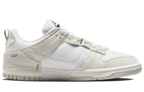 Nike Dunk Disrupt 2 Замша Текстиль Перерабатываемый материал Низкие кеды для скейтбординга Женские Серый Белый