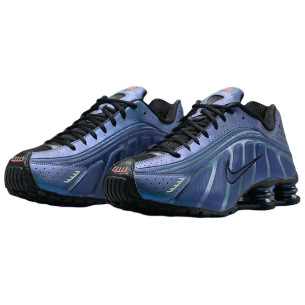 Nike Shox R4 Устойчивые к истиранию Низкие Беговые кроссовки Мужские Фиолетовые