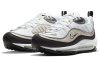 Nike Air Max 98 Low Топ Air Cushion Беговые кроссовки Женские Коричневый Белый