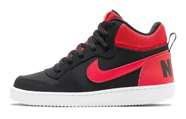 Nike Court Borough MID Противоскользящий Устойчивый к износу Дышащий MID Топ Детские Скейтбординги Черный Красный