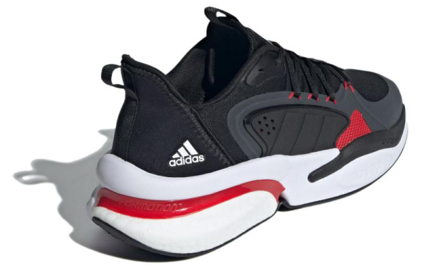 adidas Alphaboost V1 Сетка Дышащий Низкий Топ Городская Коммутация Беговые кроссовки Унисекс Черный Белый