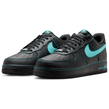 Nike Air Force 1 Slip-Resistant Abrasion-Resistant Low-Top Скейтборд Кроссовки Мужские Черный Аврора Зеленый