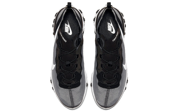 Nike React Element 55 Ткань Anti-Slip Легкий Низкий Верх Повседневные Беговые Кроссовки Унисекс Черный Белый