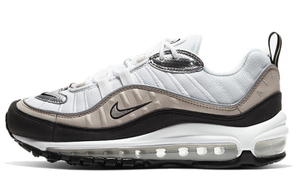 Nike Air Max 98 Low Топ Air Cushion Беговые кроссовки Женские Коричневый Белый