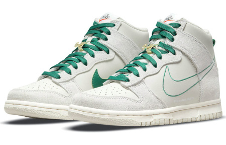 NIKE Dunk SE 'First Use' Золото Тон Замок Кожа Мраморный Устойчивый к Износу Дышащий Высокий Топ Детские Скейтбординги