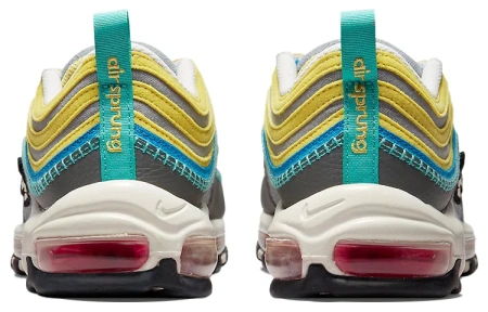 Nike Air Max 97 Износостойкие Дышащие Низкие Повседневные Беговые Кроссовки Мужские Серый Желтый