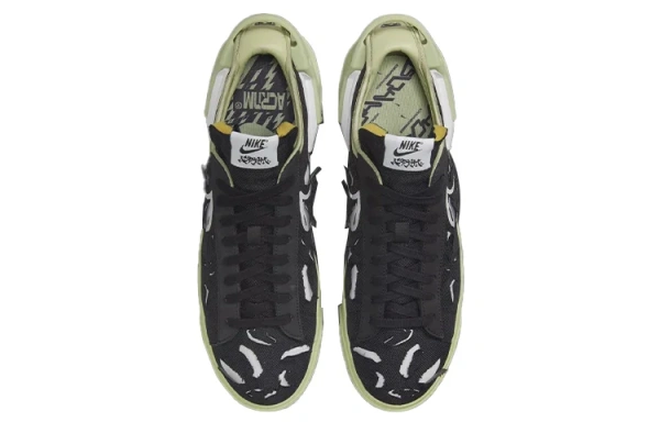 ACRONYM X Nike Blazer 'Черный' Городской техвир Низкие кроссовки для скейтбординга Унисекс Черный Зеленый