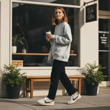 Nike Cortez Vintage Low Кроссовки для бега Женские Серый Черный
