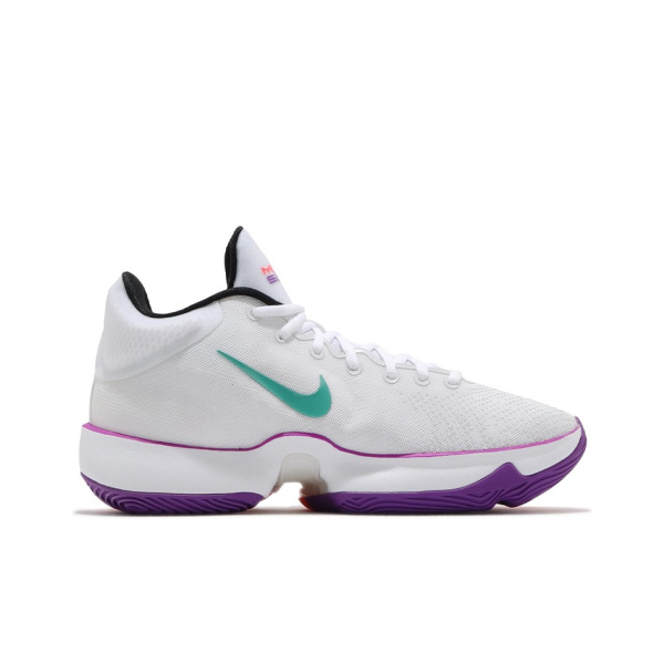 Nike Zoom Rize 2 EP Ткань Амортизация Противоскользящие MID Топ Баскетбольные кроссовки Унисекс Белый Фиолетовый