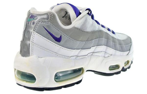 Nike Air Max 95 Текстиль Кожа Низкий Верх Спортивная Повседневная Обувь Женская Белый Серый Фиолетовый