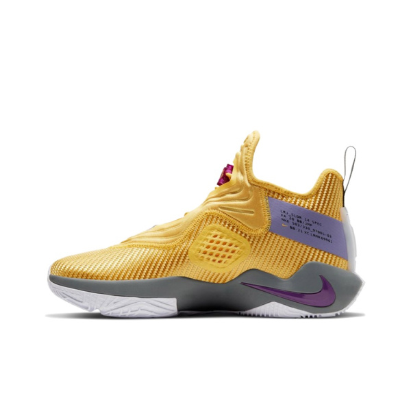 Nike Zoom Soldier 14 EP Солдат 14 Лейкерс Несовпадающий Круглый Носок Искусственная Кожа
