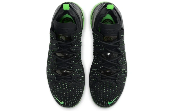 Nike Lebron 18 Low Топ Баскетбольные кроссовки для игры Мужской Черный Зеленый Белый Азиатская версия