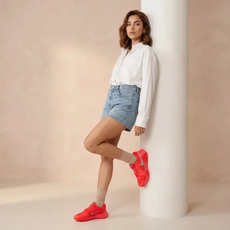 Nike GP Challenge 1 Устойчивые к истиранию Кроссовки для тенниса с низким верхом Женские Красные Серебряные