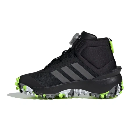 Adidas Fortatrail противоскользящие устойчивые к истиранию с верхом MID детские беговые кроссовки черные детские