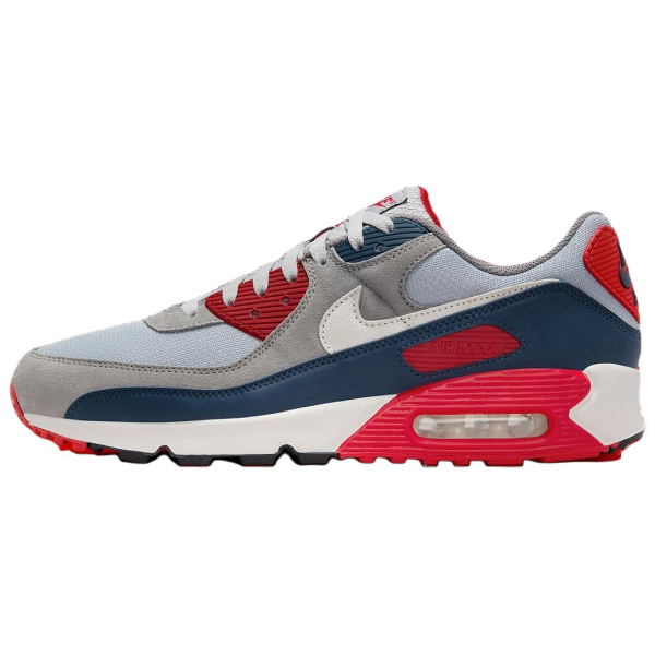 Nike Air Max 90 Износостойкий Дышащий Низкий Топ Повседневная Обувь Мужская Серый Синий Красный