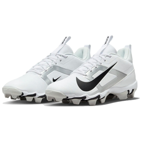 Nike Alpha Menace 4 FG Твердое покрытие Амортизация Противоскользящие Футбольные бутсы Мужские Белый Серебряный Черный