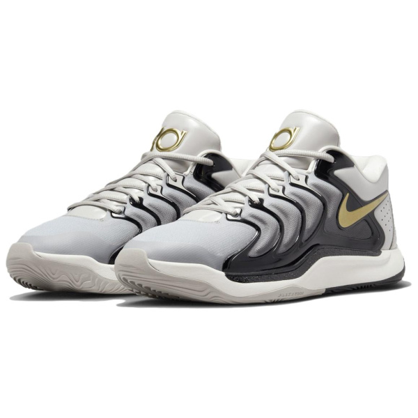 Nike KD 17 Противоскользящие устойчивые к истиранию низкие баскетбольные кроссовки унисекс серый черный