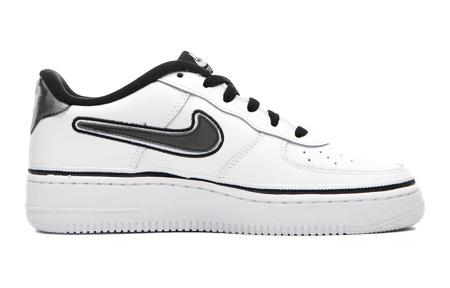 Nike Air FORCE 1 LV8 Устойчивые к истиранию Низкие детские скейтбординговые кеды Белый Черный