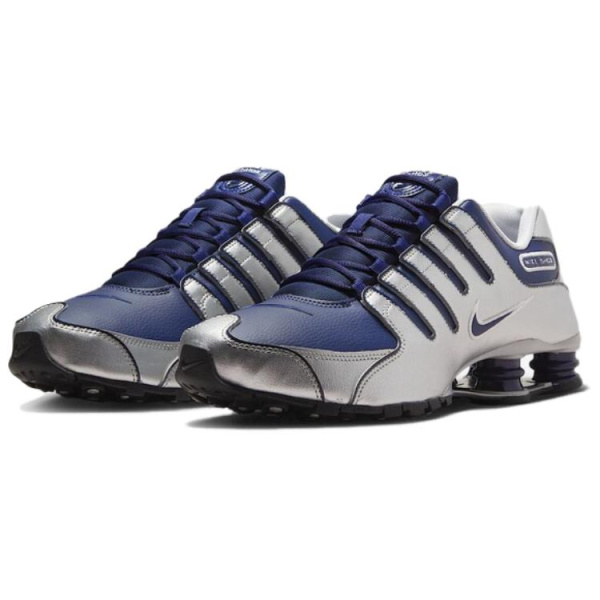 Nike Shox NZ Series Беговые кроссовки Мужские Серебристо-Синие